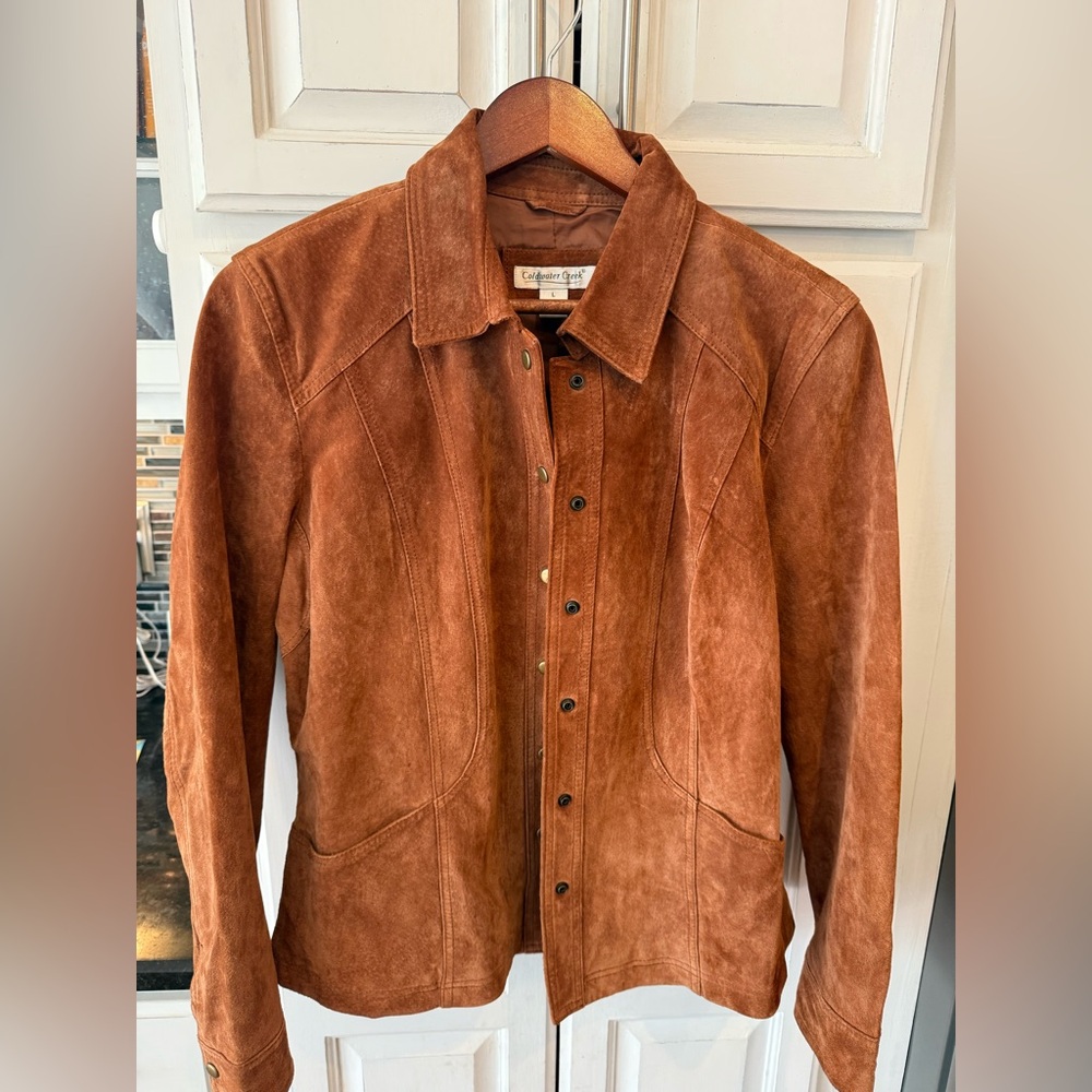 Coldwater Creek Tan Suede Shirt Jacket